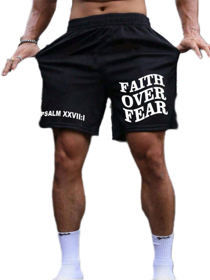 QJQ Men's Letter Graphic Drawstring Waist Shorts Summer Casual Workout Athletic Gym Track Shorts Streetwear