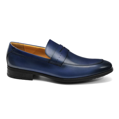 Men's Slip on Oxford Dress Shoes Classic Handmade Calfskin Manufacturing More Compact, Choose The Right Size to Modify The Foot Shape