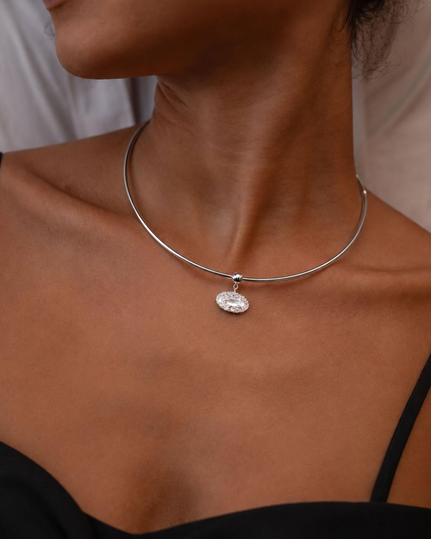 TLY Collar Choker Necklace for Women Trendy Non Tarnish 18K Gold Plated Dainty Wire Choker Cubic Zirconia Pendant Necklace Waterproof Cute Fashion Simple Necklace Stack Womens Jewelry Gift