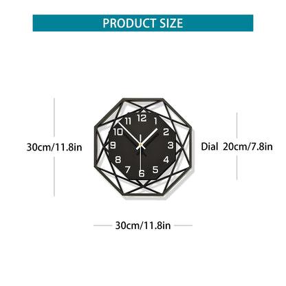 Modern Wall Clocks for Living Room Decor 12in Black Wall Clock Silent Non-Ticking Quartz Battery Operated for Office Kitchen Bedroom Bathroom Minimalist Small Clock Decoration Easy to Read