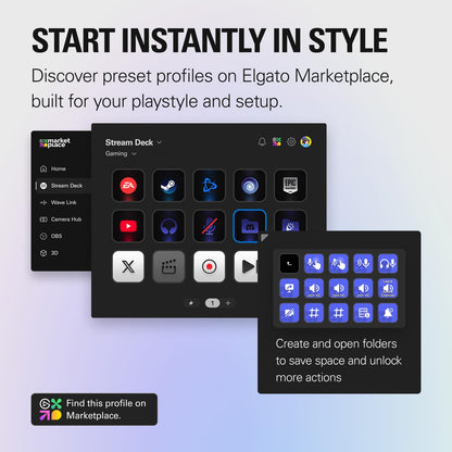 Elgato Stream Deck MK.2 Studio Controller, 15 Macro Keys | Trigger actions in OBS, Twitch, YouTube and more, Visual feedback, Hundreds of plugins, Works with Mac and PC