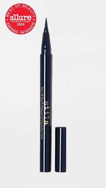 stila Waterproof Liquid Eye Liner, Stay All Day Makeup with Fine Brush Tip Lasting Satin Finish, Smudge-Proof & Transfer-Resistant