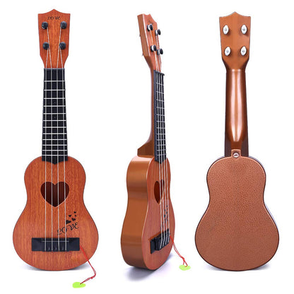 YEZI Classical Ukulele for Kids, Mini Toddler Guitar Toy with Pick, Educational Musical Instrument for Preschool Boys Girls, Early Learning Music Toy for Ages 3 4 5 6+ Years Old, Brown