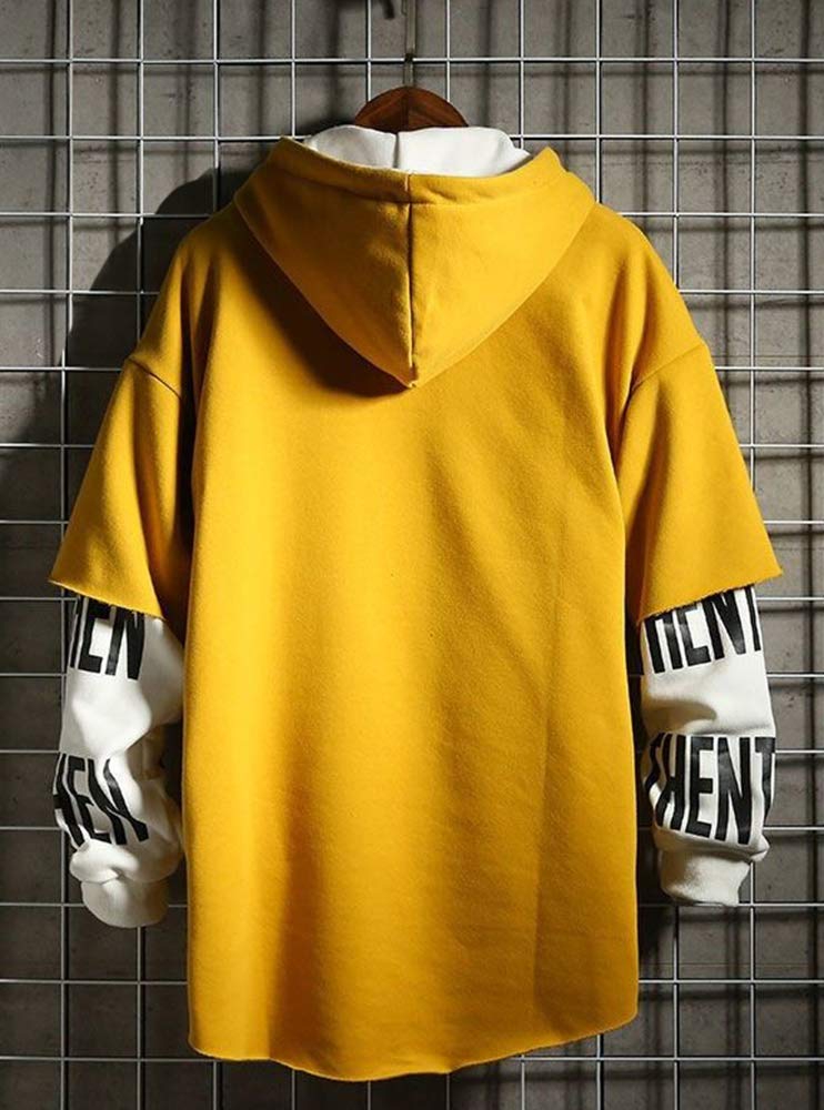 DUDHUH Mens Hoodie Fashion Pullover Letter Print Tracksuit Techwear Casual Coat Hip-Hop Sweatshirt