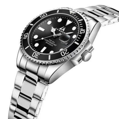 LN LENQIN Mens Watches Stainless Steel Waterproof Analog Quartz Watch for Men with Date Luminous Fashion Wristwatch