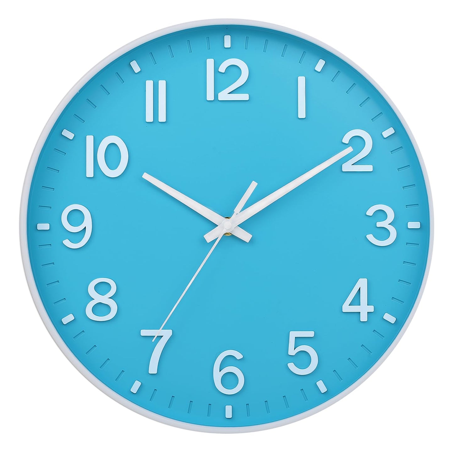 HZDHCLH Wall Clocks Battery Operated,Wall Clock Green,8 inch Wall Clock Silent Non Ticking Modern 3D Numbers for Kitchen Bedroom Living Room Office Classroom Decor