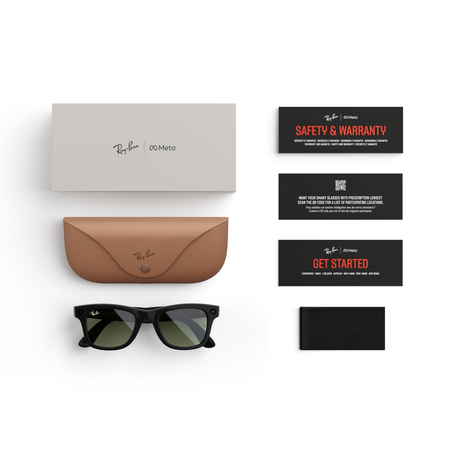 Meta Ray-Ban (Gen 1), Wayfarer Large, Matte Black | Smart AI Glasses for Men, Women — 12 MP Ultra-Wide Camera, Audio, Video Recording, Bluetooth — Polarized Gradient Graphite Lenses — Sunglasses