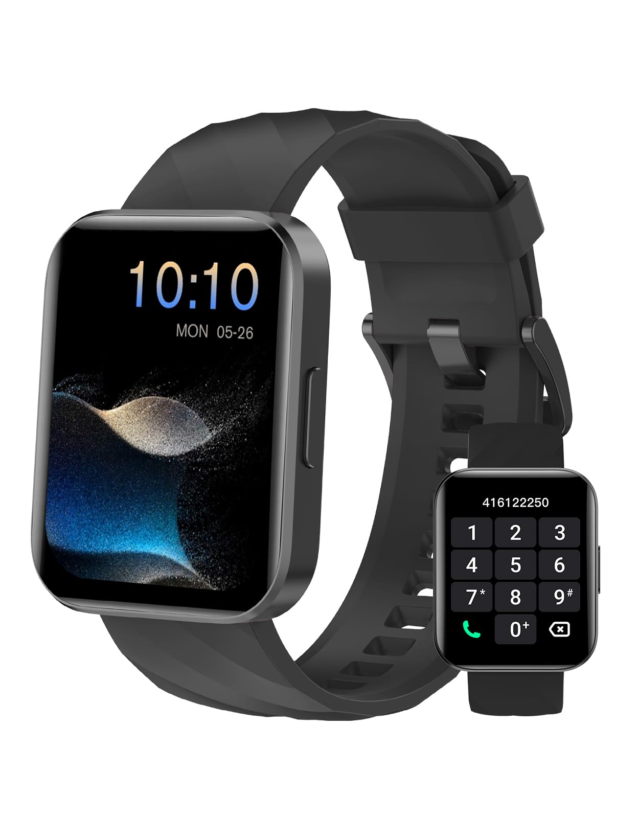 Smart Watch (Answer/Make Calls), 1.85" Smart Watches for Men Women Digital Watch Fitness Tracker with 100+ Sport Modes Heart Rate Monitor for iOS Android Phones Waterproof Black