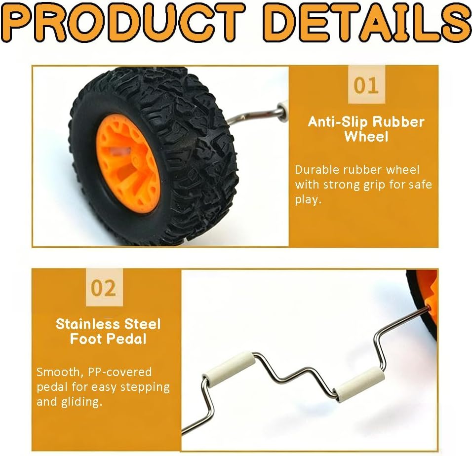 Bird Intelligence Training Toys, Balance Bike Accessories for Parrots, Parrot Puzzle Bicycle Table Top Prop, Educational Interactive Bird Exercising Foot Talon Toy, 2 Pieces, Orange