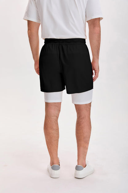QJQ Men's 2 in 1 Goth Graphic Drawstring Elastic Waist Shorts Summer Casual Workout Athletic Gym Track Shorts