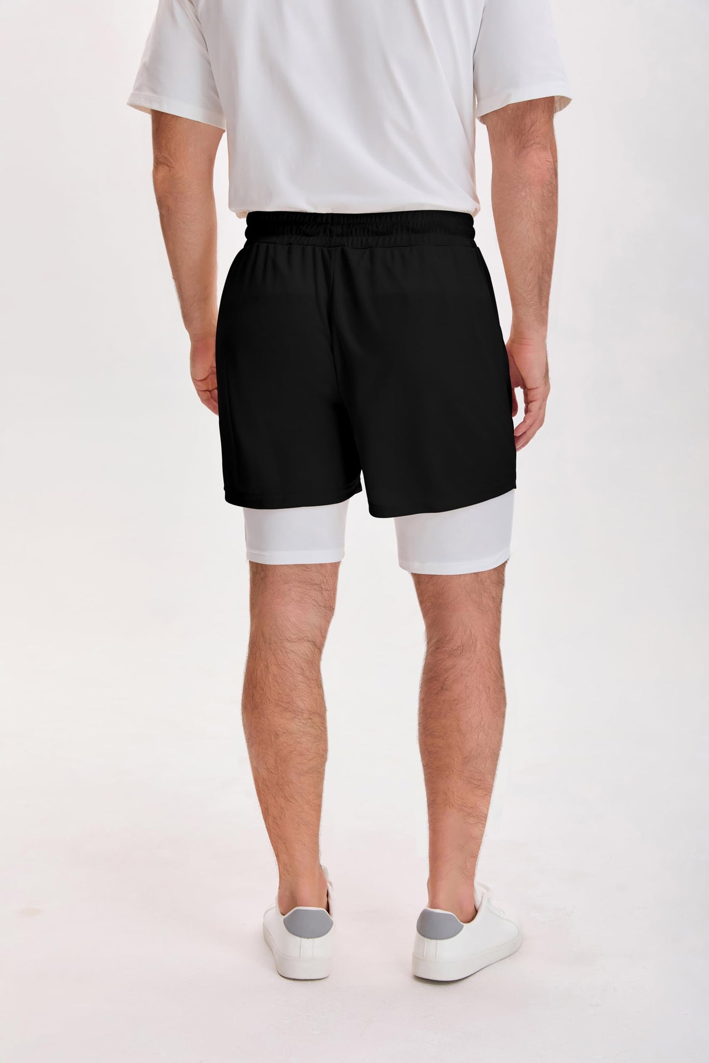 QJQ Men's 2 in 1 Goth Graphic Drawstring Elastic Waist Shorts Summer Casual Workout Athletic Gym Track Shorts