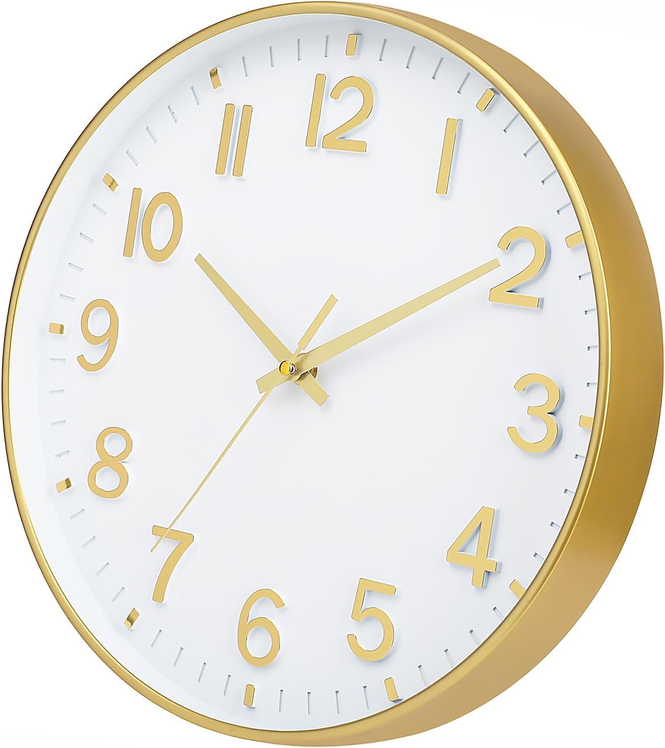 HZDHCLH Wall Clocks Battery Operated,Wall Clock Green,8 inch Wall Clock Silent Non Ticking Modern 3D Numbers for Kitchen Bedroom Living Room Office Classroom Decor