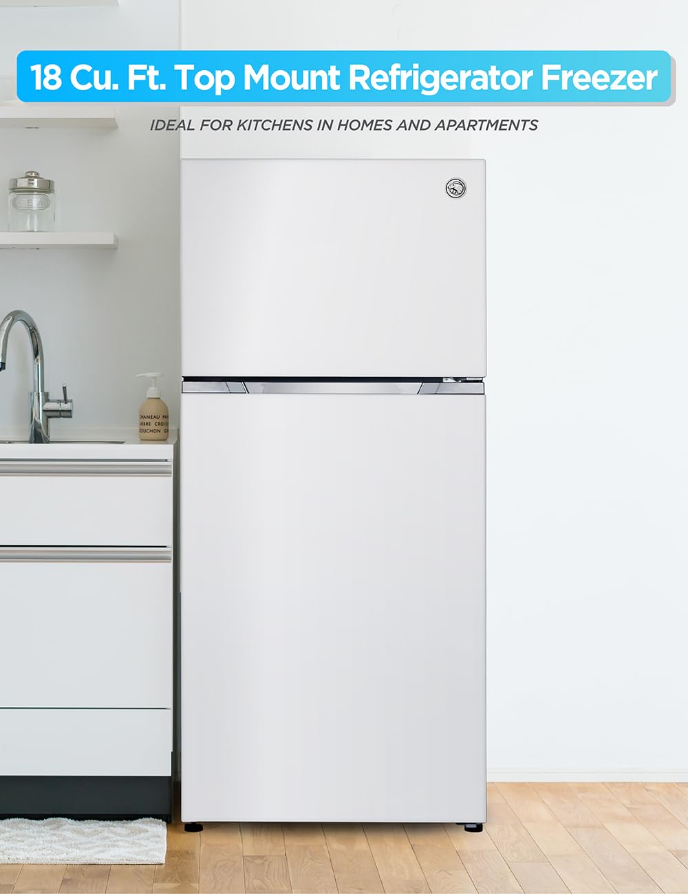 Commercial Cool 20 Cu. Ft. Top Mount Refrigerator with Freezer, 2-Door Refrigerator with Top Freezer and Adjustable Temperature Control, Ice Maker Ready, Energy Star Certified, Stainless Look