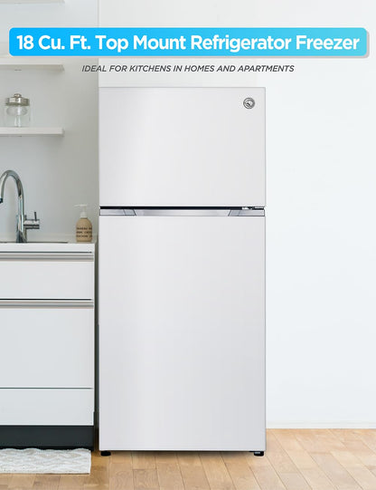 Commercial Cool 20 Cu. Ft. Top Mount Refrigerator with Freezer, 2-Door Refrigerator with Top Freezer and Adjustable Temperature Control, Ice Maker Ready, Energy Star Certified, Stainless Look