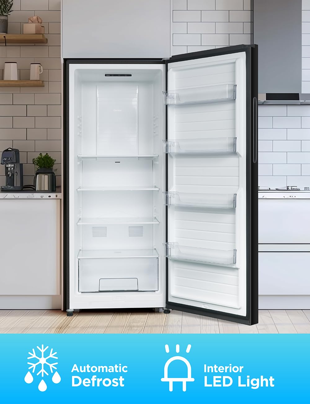 Commercial Cool 20 Cu. Ft. Top Mount Refrigerator with Freezer, 2-Door Refrigerator with Top Freezer and Adjustable Temperature Control, Ice Maker Ready, Energy Star Certified, Stainless Look