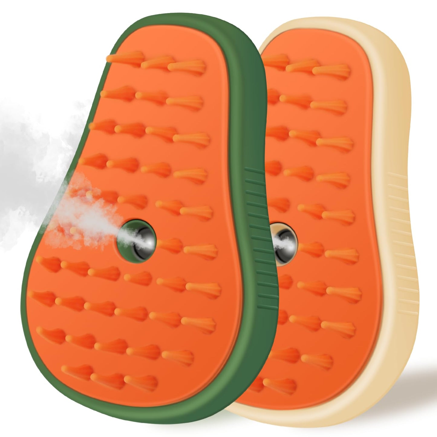 Cat Steam Brush, 3 In 1 Steamy Pet Brush, Silicone Massage Dog Hair Remover Comb, Spray Mist Grooming for Indoor Kittens (Mango Green)