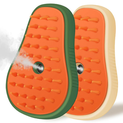 Cat Steam Brush, 3 In 1 Steamy Pet Brush, Silicone Massage Dog Hair Remover Comb, Spray Mist Grooming for Indoor Kittens (Mango Green)