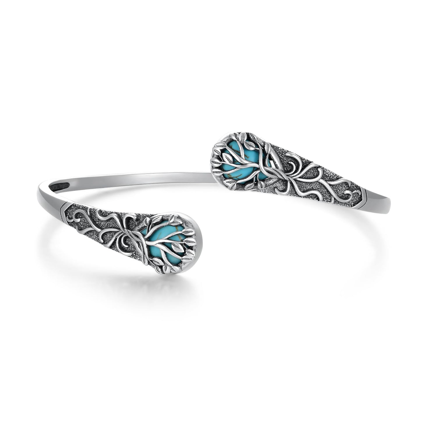 Genuine Turquoise Bracelet for Women 925 Sterling Silver Real Turquoise Cuff Bracelet Vintage Western Jewelry for Women