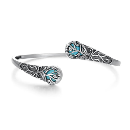 Genuine Turquoise Bracelet for Women 925 Sterling Silver Real Turquoise Cuff Bracelet Vintage Western Jewelry for Women