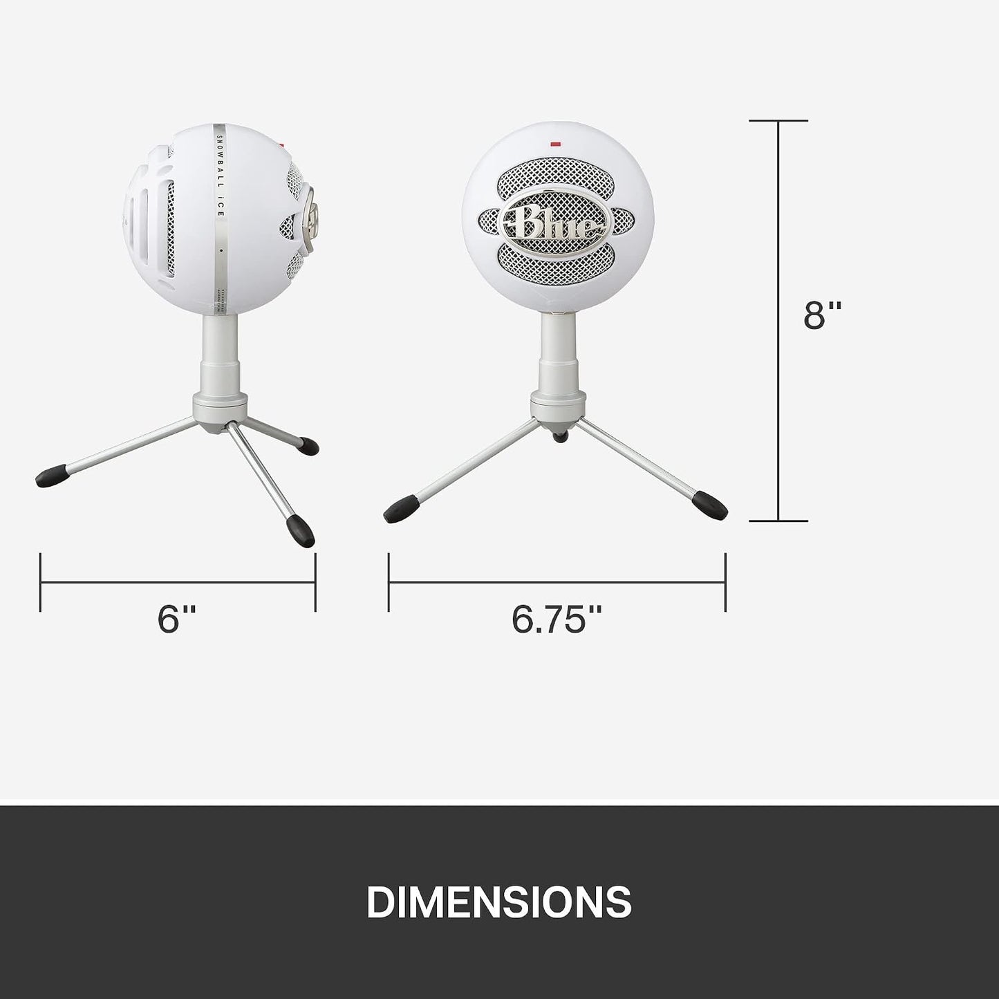 Logitech for Creators Blue Snowball iCE USB Microphone - White (Renewed)