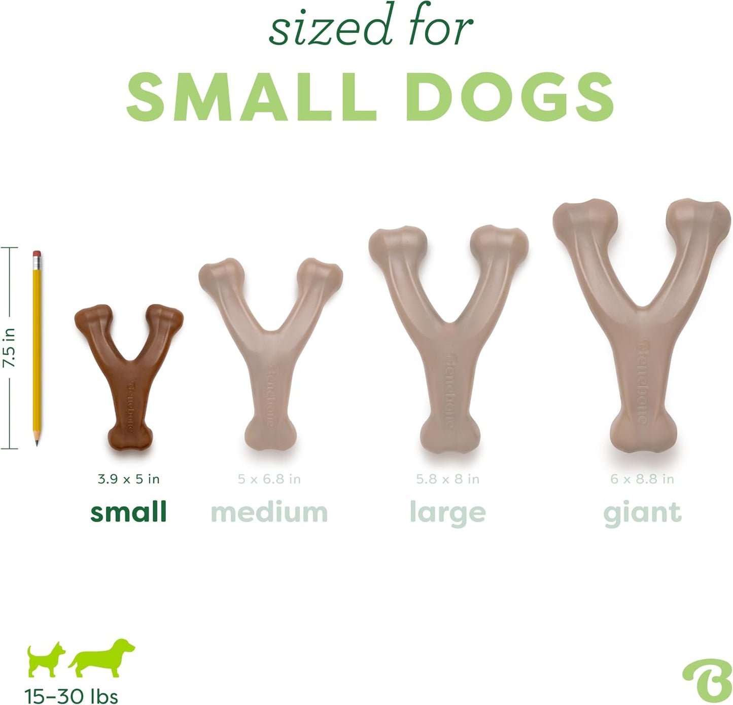 Benebone Wishbone Durable Dog Chew Toy for Aggressive Chewers, Real Bacon, Made in USA, Medium