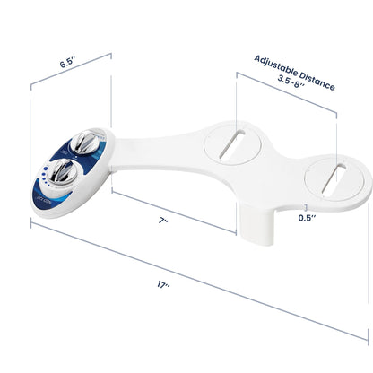 LUXE Bidet NEO 120 - Single Nozzle, Self-Cleaning, Non-Electric Bidet Attachment for Toilet Seat, Adjustable Water Pressure, Rear Wash (White)