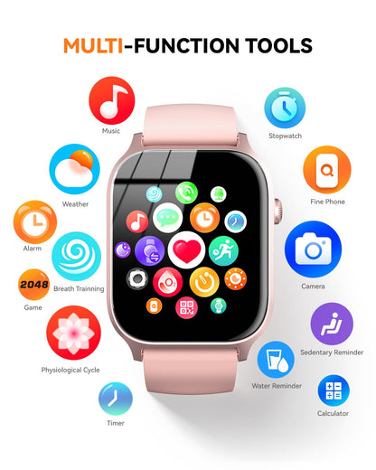 Smart Watches for Women Men, Fitness Tracker Watch with 110 Sports Modes, Step Counter/Sleep Monitor/Pedometer, IP68 Waterproof, Bluetooth Call & Music Control Smartwatch for iPhone/Android,Starlight