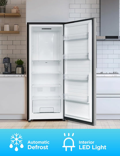 Commercial Cool 20 Cu. Ft. Top Mount Refrigerator with Freezer, 2-Door Refrigerator with Top Freezer and Adjustable Temperature Control, Ice Maker Ready, Energy Star Certified, Stainless Look