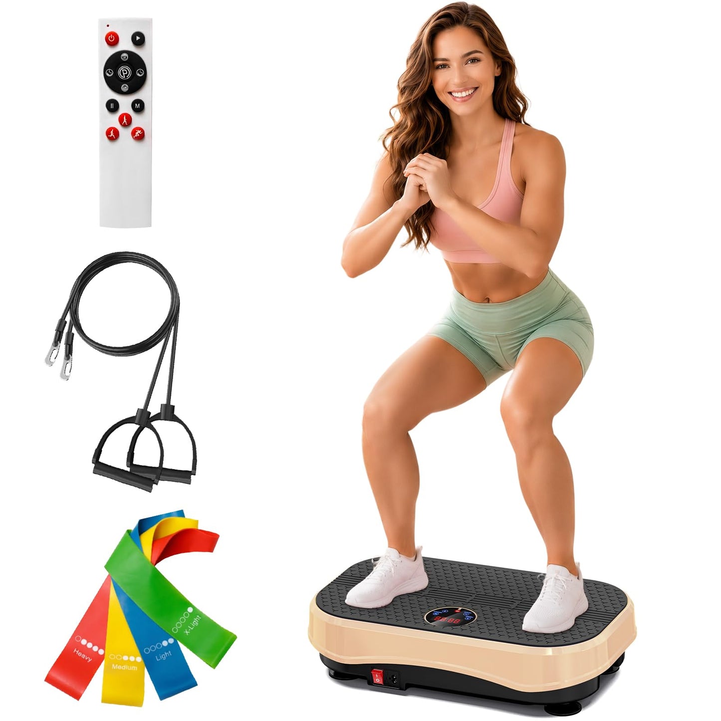 Vibration Plate Exercise Machine for Lymphatic Drainage, Full Body Shake Platform Board for Home Fitness, Fat Burning, 5 Program Modes and 99 Speed Levels
