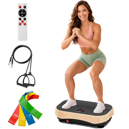 Vibration Plate Exercise Machine for Lymphatic Drainage, Full Body Shake Platform Board for Home Fitness, Fat Burning, 5 Program Modes and 99 Speed Levels