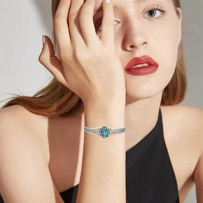 Genuine Turquoise Bracelet for Women 925 Sterling Silver Real Turquoise Cuff Bracelet Vintage Western Jewelry for Women
