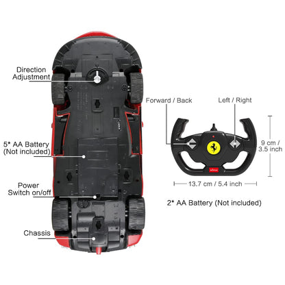 RASTAR RC Car | 1/14 Scale Ferrari LaFerrari Radio Remote Control R/C Toy Car Model Vehicle for Boys Kids, Red