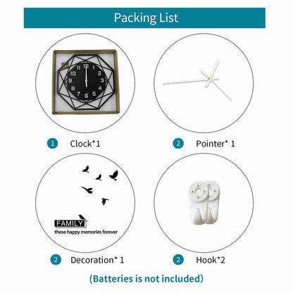 Modern Wall Clocks for Living Room Decor 12in Black Wall Clock Silent Non-Ticking Quartz Battery Operated for Office Kitchen Bedroom Bathroom Minimalist Small Clock Decoration Easy to Read