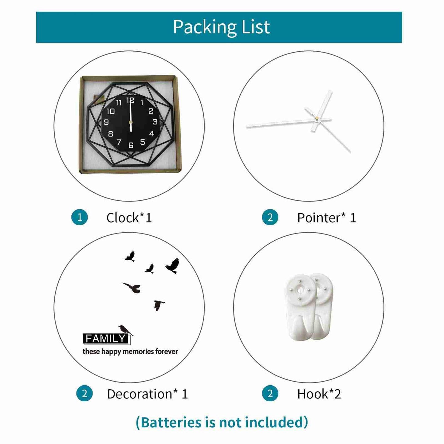 Modern Wall Clocks for Living Room Decor 12in Black Wall Clock Silent Non-Ticking Quartz Battery Operated for Office Kitchen Bedroom Bathroom Minimalist Small Clock Decoration Easy to Read