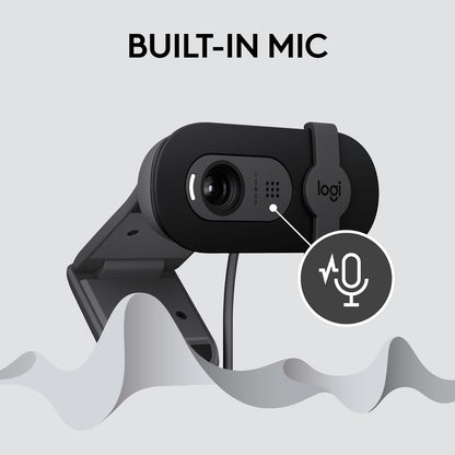 Logitech Brio 101 Full HD 1080p Webcam for Meetings, Streaming, Desktop, Laptop, PC - Built-in Mic, Shutter, Works with Zoom, Microsoft Teams, Nintendo Switch 2’s new GameChat Mode, USB-A,-Black