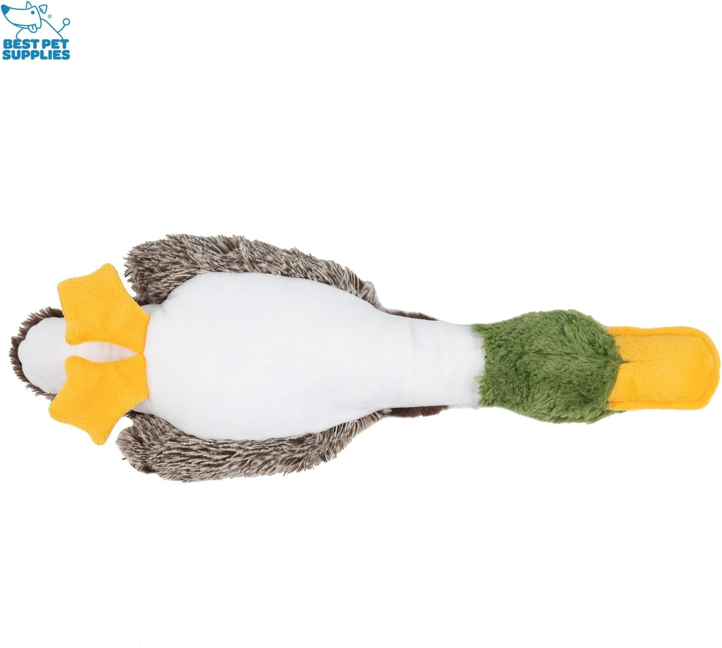 Best Pet Supplies Interactive Squeaky Dog Chew Toy, Ideal Dog Toys for Chewers, Small, Medium & Large Dogs, and Fetch Lovers - Crinkle Duck (Yellow), Large
