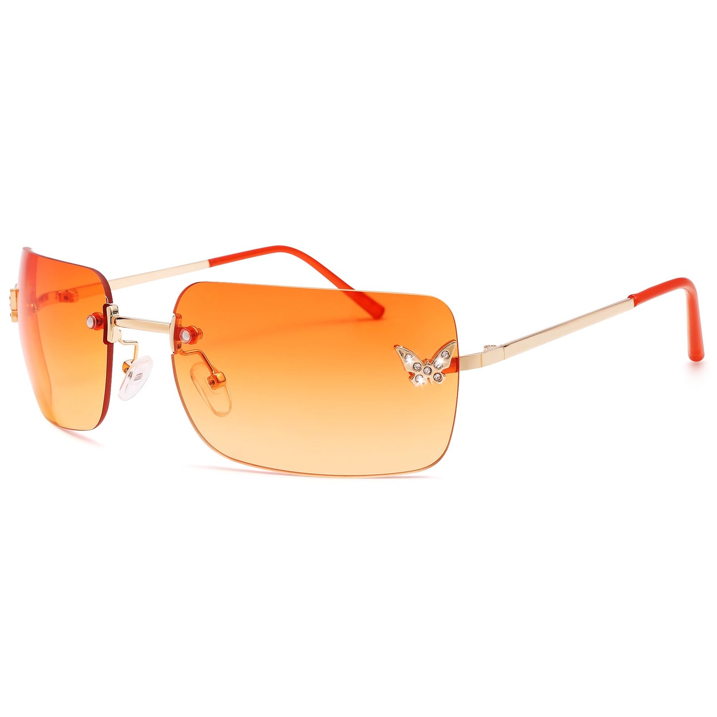 Y2k Sunglasses for Women - Trendy Rimless 2000s Fashion Sun Glasses Rave Shades