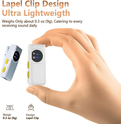 MAYBESTA Wireless Mini Microphone for iPhone, Android Phone - 2 Pack Lavalier Lapel Mic for Audio Video Recording - Clip on Content Creator Microphones for YouTube Tiktok Podcast Vlogging