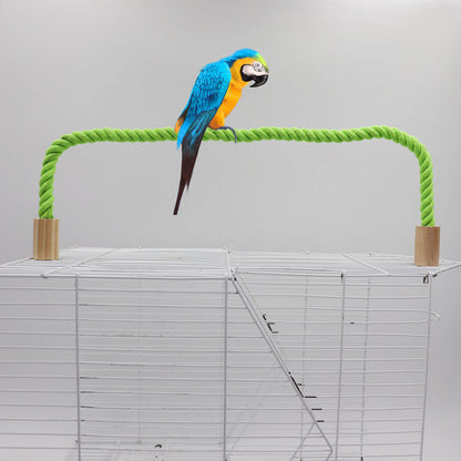 2 Pack Bird Hemp Rope Perch Swing, Bird Cage Stand Pole Accessories, Paw Grinding Standing Climbing Perch for Parrot, Parakeet, Budgies, Lovebirds(23.62"/60 cm)