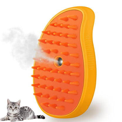 Cat Steam Brush, 3 In 1 Steamy Pet Brush, Silicone Massage Dog Hair Remover Comb, Spray Mist Grooming for Indoor Kittens (Mango Green)