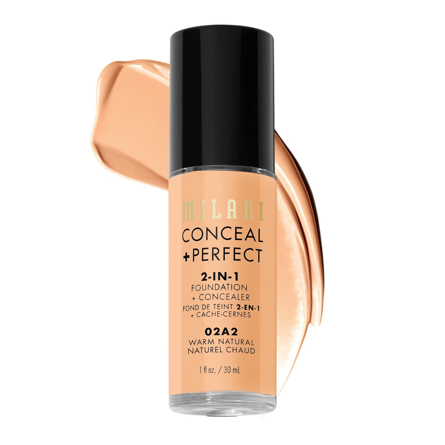 Milani Conceal + Perfect 2-in-1 Foundation + Concealer for a Flawless Complexion, Under Eye Corrector, Cover Redness and Imperfections, Waterproof and Sweatproof - 05A-Natural Beige