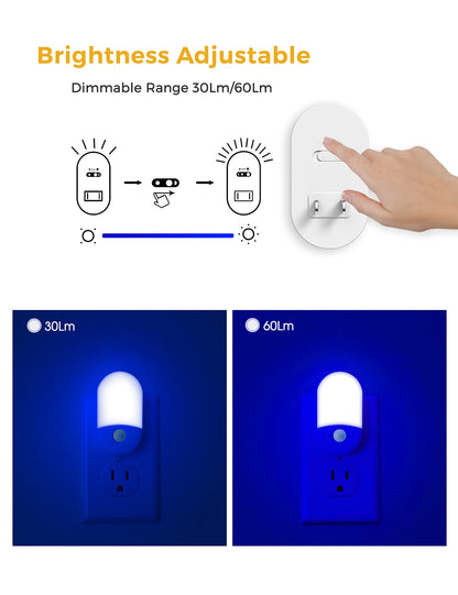 L LOHAS LED Motion Sensor Night Light, 2Pack, Motion Activated Night Light, Night Lights Plug into Wall Motion Sensor, 3000K Warm White, Adjustable Brightness 30/60LM, for Kids Adults Bathroom Bedroom