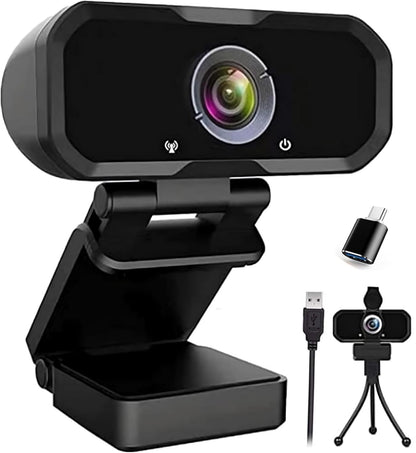 W4 2K Autofocus Webcam with Dual Mics & LED Light, 1080P 60fps/2K 50fps, USB Streaming Camera for PC, Laptop, Switch 2, Desktop - Plug and Play