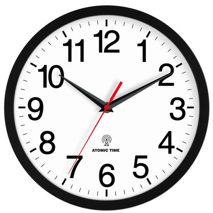 Rohioue Wall Clock Modern 8 Inch Battery Operated Silent Non Ticking Small Analog Clock for Living Room Office Home Bedroom Kitchen Bathroom(Black)