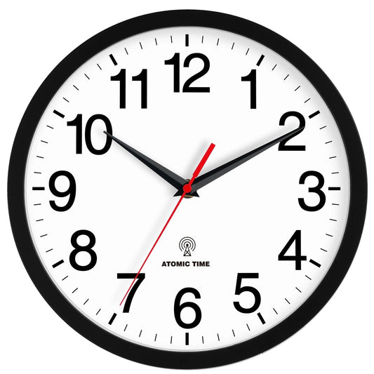 Rohioue Wall Clock Modern 8 Inch Battery Operated Silent Non Ticking Small Analog Clock for Living Room Office Home Bedroom Kitchen Bathroom(Black)