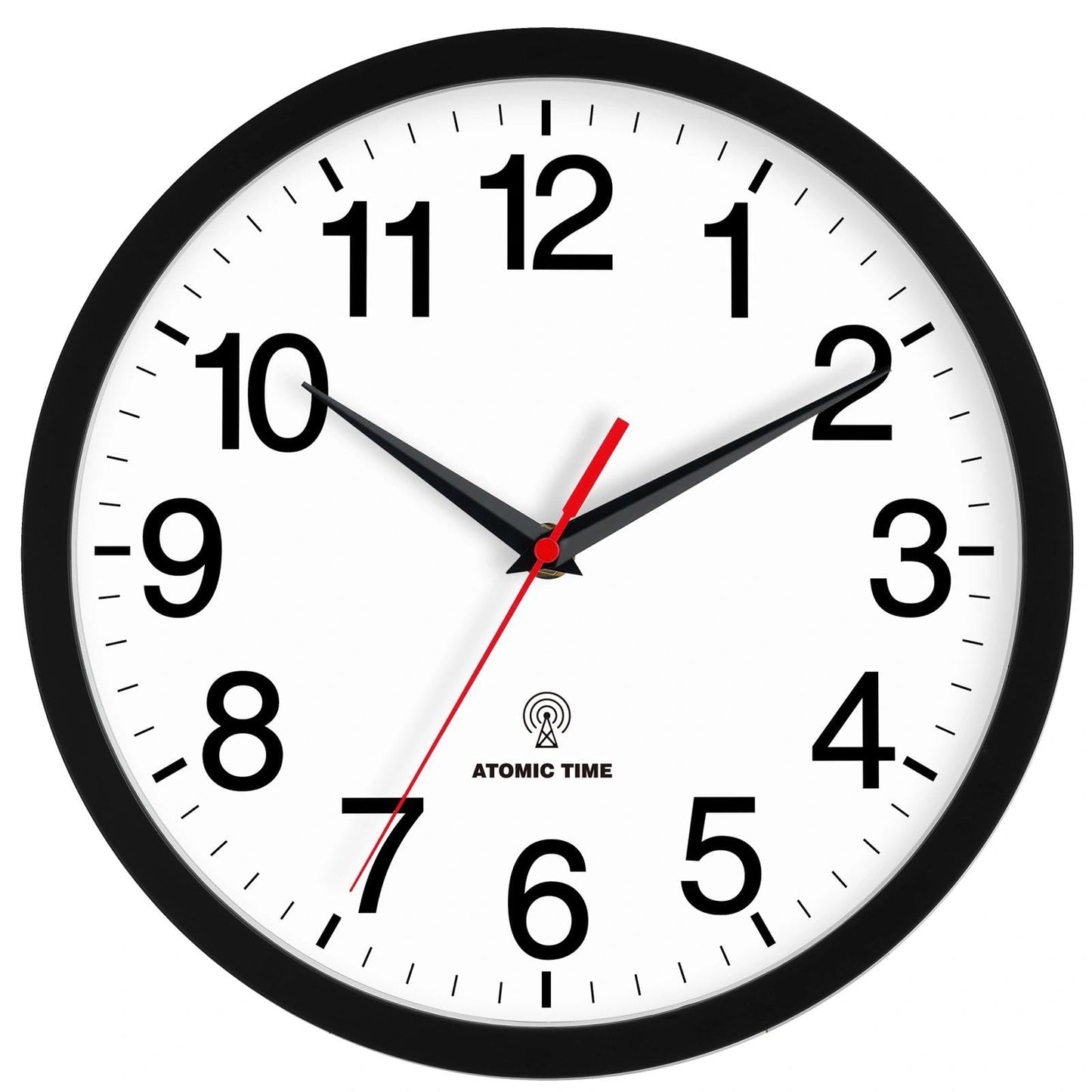 Rohioue Wall Clock Modern 8 Inch Battery Operated Silent Non Ticking Small Analog Clock for Living Room Office Home Bedroom Kitchen Bathroom(Black)