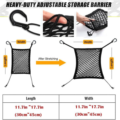 DYKESON Dog Car Barrier Net, Upgraded Pet Kids Divider with Mesh Organizer for Cars SUVs