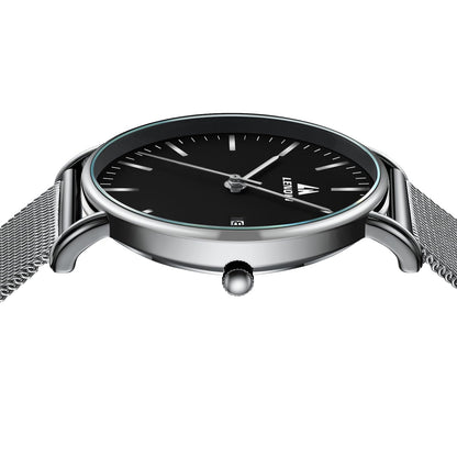 LN LENQIN Mens Watches Waterproof Stainless Steel Watch for Men Analog Quartz Fashion Business Designer Wristwatch