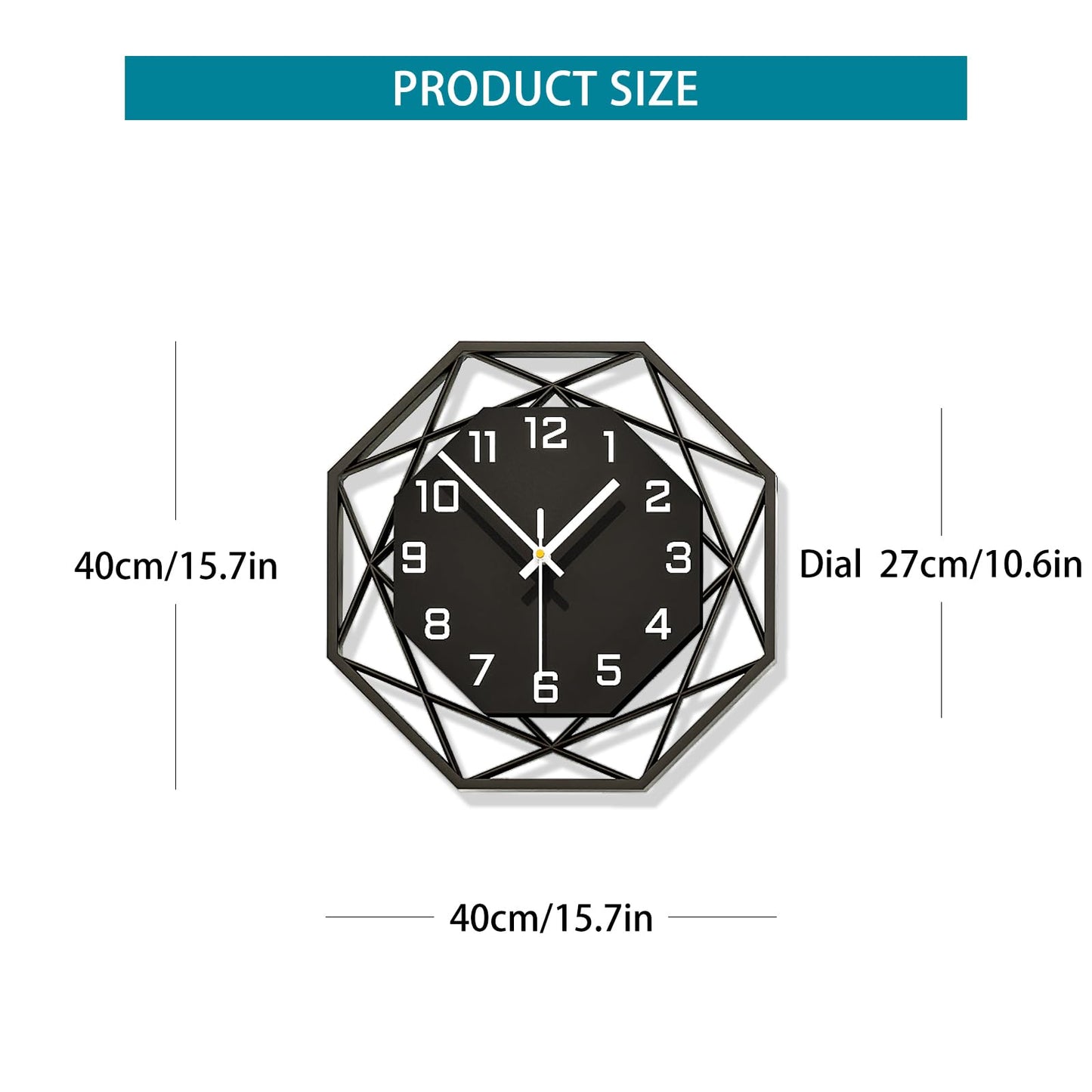 Modern Wall Clocks for Living Room Decor 12in Black Wall Clock Silent Non-Ticking Quartz Battery Operated for Office Kitchen Bedroom Bathroom Minimalist Small Clock Decoration Easy to Read