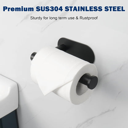NearMoon Toilet Paper Holder Self Adhesive, Premium Thicken SUS304 Stainless Steel Rustproof Adhesive Toilet Roll Holder no Drilling for Bathroom, Kitchen, Washroom (1 Pack, Brushed Gold)